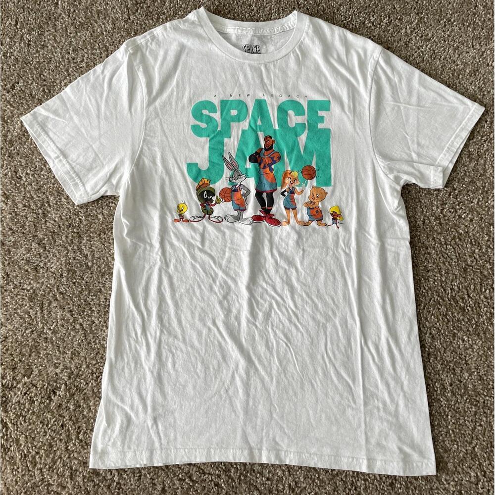 Space Jam A  Legacy Lebron James Bugs Bunny White Graphic T-Shirt Mens
